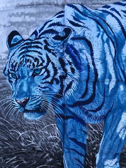 null HERMES Paris " Tigre du Bengale " par Robert Dallet - Très beau carré en soie...