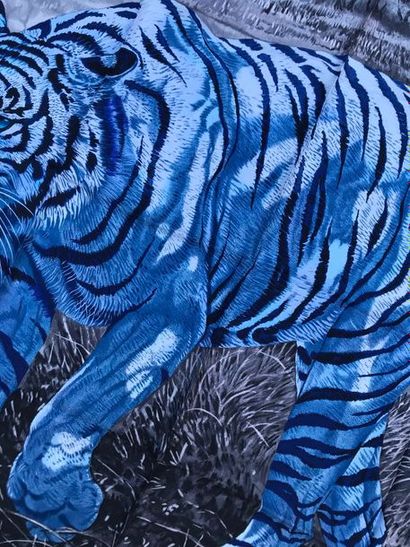 null HERMES Paris " Tigre du Bengale " par Robert Dallet - Très beau carré en soie...