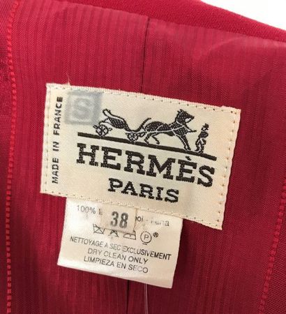 null HERMES Paris Made in France 

Vest redingote en lainage rouge Hermès - Taille...