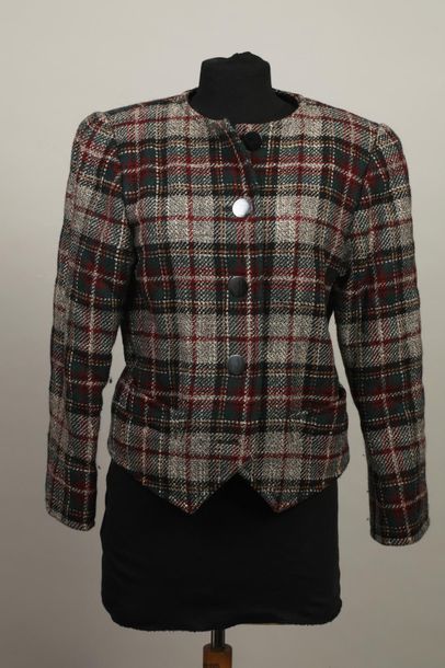 null YVES SAINT LAURENT 

Variation veste en lainage écossais circa 1980, taille...
