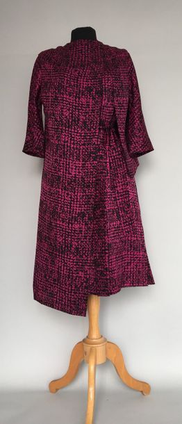 null Robe avec ceinture et Veste destructurée en soie mauve et noire - taille 42