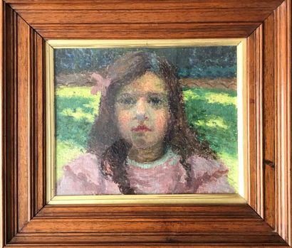 null Roger GRILLON (1881-1938) 

Portrait de fillette à la robe rose 

Huile sur...