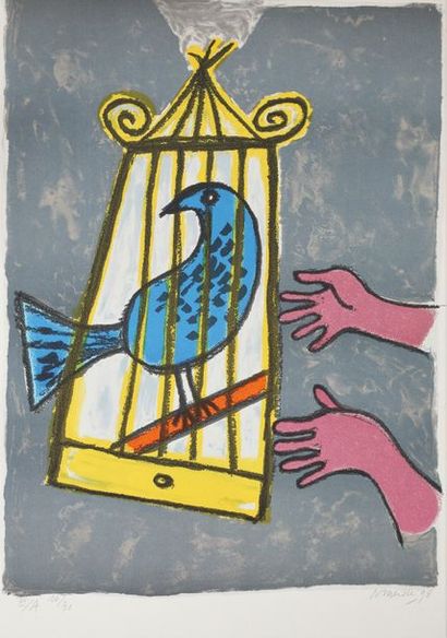 null Guillaume van BEVERLOO dit CORNEILLE (1922-2010)

L'oiseau en cage

Epreuve...
