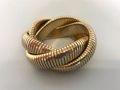 null Bracelet tubogaz croisé en métal doré - Diamètre : 5,5 cm