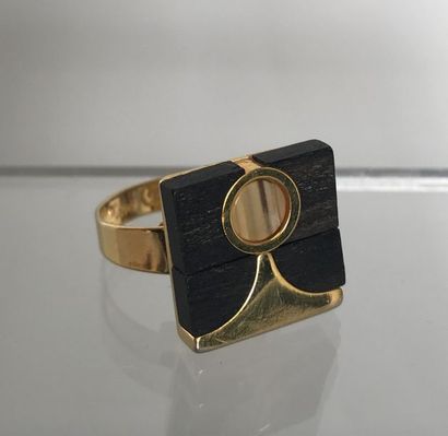 null PIERRE CARDIN 

Bague moderniste réglable en métal doré et bois précieux - TDD...