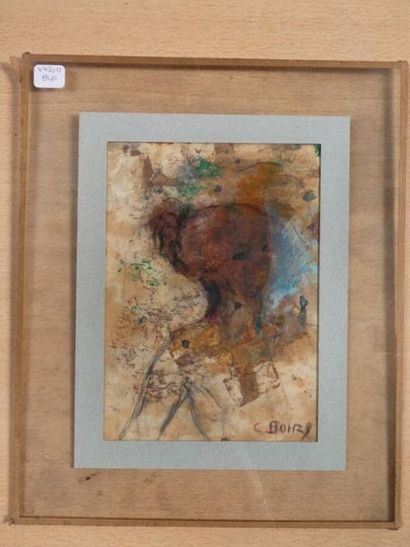 null BOIRY C., Portrait of a woman", pencil and wash signed lower right, 15,5 x 21...