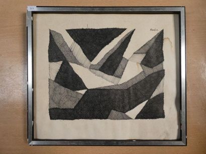 null BINOISK, "Abstract Composition", Indian ink signed upper right, 31 x 35.5 cm...