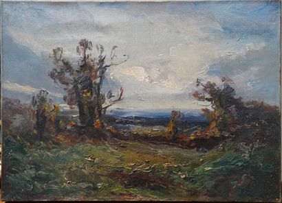 null NOIROT Emile (Roanne, 1853 - Le Bourzat, 1924), "Paysage", huile sur toile signée...
