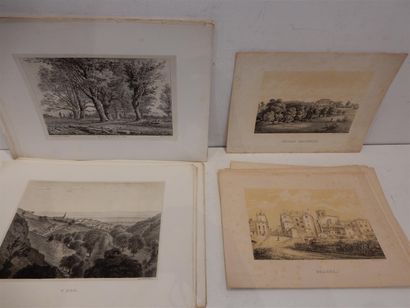null NOIROT Louis (1820-1902) d'après, dix-huit lithographies, 29,8 x 40,5 cm et...