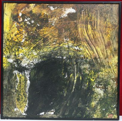 null DUMAS Claire Aline (20ème), "Composition abstraite" huile sur toile signée en...