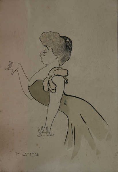 null DE LOSQUES Daniel Thouroude (1880-1915), "Marguerite DEVAL", caricature encadrée,...