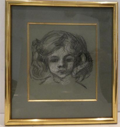 null École française du 20ème siècle,

"Portrait de fillette"

fusain avec rehauts...