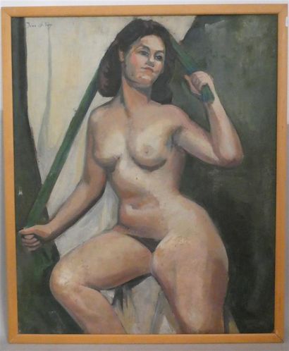 null BILLON Jean (école lyonnaise du 20ème siècle), "Nu féminin", huile sur panneau...