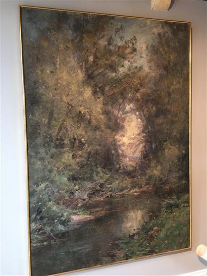 null NOIROT Emile (Roanne, 1853 - Le Bourzat, 1924), "La Trouée du Renaison", huile...