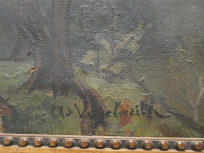 null VOGELWEITH A., "Paysage animé", huile sur toile signée en bas à droite, 46 x...
