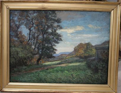 null TREVOUX Joseph (1831-1909), "La Clairière" huile sur toile signé en bas à gauche...