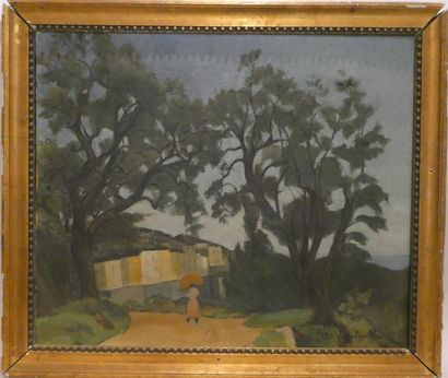null VOGELWEITH A., "Paysage animé", huile sur toile signée en bas à droite, 46 x...