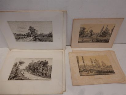 null NOIROT Louis (1820-1902) d'après, dix-huit lithographies, 29,8 x 40,5 cm et...