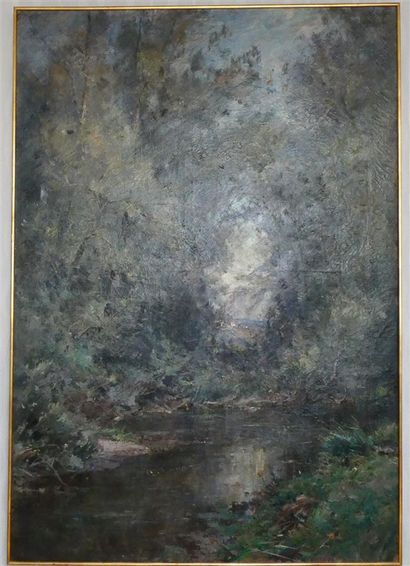 null NOIROT Emile (Roanne, 1853 - Le Bourzat, 1924), "La Trouée du Renaison", huile...