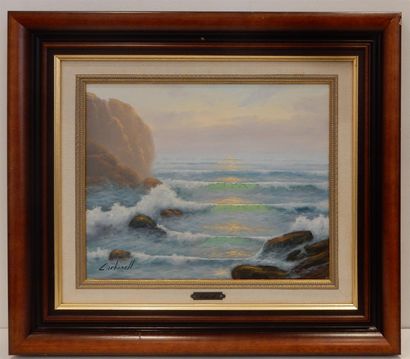 null CARBONELL, "Marine" huile sur toile signée en bas à gauche, 33 x 41 cm