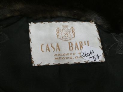 null CASA BARIL Mexico et ROSNER Jean-Paul Lyon, veste 3/4 en vison d'élevage, T...