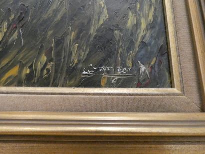 null GRANGER Michel (1946), "Paysage" , huile sur carton signée en bas à droite,...