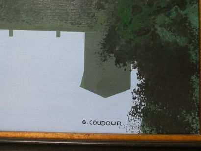 null COUDOUR Gilles (né en 1942), "Villa italienne", huile sur toile signée en bas...