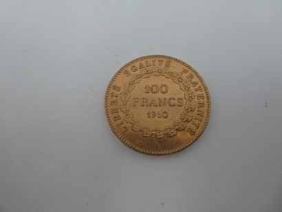 null Pièce de collection en or de 100 francs 1910, 32.30 gr...LOT VENDU SUR DESIGNATION...