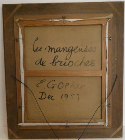null GOERG Edouard (1893-1969), "Les Mangeuses de brioches", Huile sur toile signée...