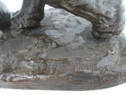 null GODCHAUX Roger (1878-1958), "Eléphant d'Asie courant", épreuve en bronze à la...