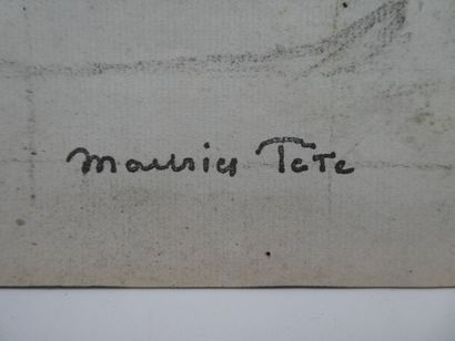 null TETE Maurice Louis (1880-1948), étude pour les vendanges avec mise au carreau,...