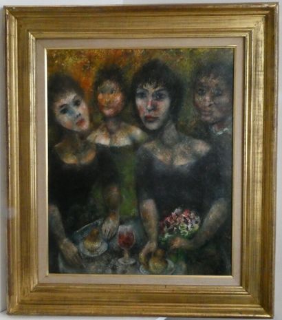 null GOERG Edouard (1893-1969), "Les Mangeuses de brioches", Huile sur toile signée...