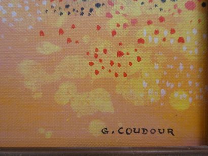 null COUDOUR Gilles (né en 1942), "Paysage", huile sur toile signée en bas à droite,...