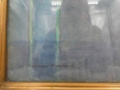 null BEAUZEE REYNAUD Marguerite (1894-1985), "Primevères", aquarelle signée en bas...