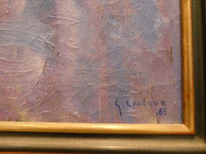 null COUDOUR Gilles (né en 1942), "Portrait de femme en bleu", huile sur toile signée...