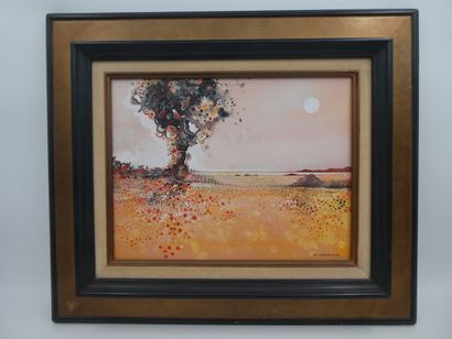 null COUDOUR Gilles (né en 1942), "Paysage", huile sur toile signée en bas à droite,...