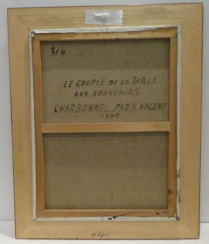 null CHARBONNEL Marcel (1901-1981), "Le Couple de la table aux souvenirs", huile...