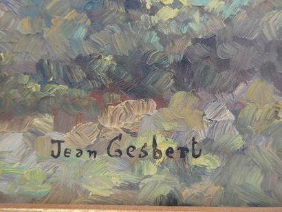 null GESBERT Jean, "Paysage de la Creuse", Huile sur panneau d'isorel, signé en bas...