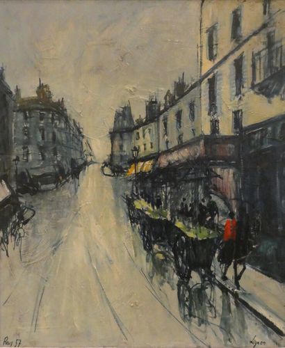null LIGNON Bernard (1928), "Rue Lepic", huile sur toile signée en bas à droite située...
