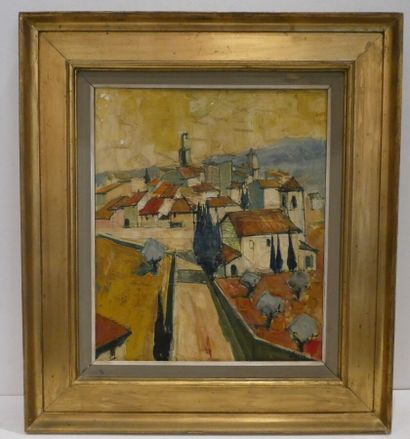 null LIGNON Bernard (1928), "Paysage de Ramatuel", huile sur toile signée en bas...