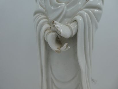 null CHINE "QUAN-Yin", grande statue en émail blanc de chine couleur ivoire, hauteur...
