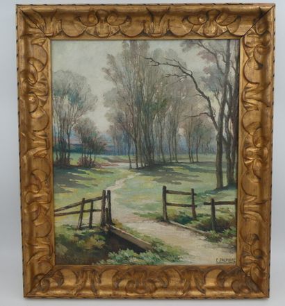 null PAUPORTE Edouard (1868-1939), "Paysage", huile sur toile signée en bas à droite,...