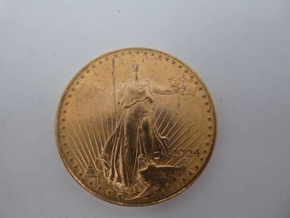 null Une pièce de 20 dollars en or Eagle Liberty 1924, 33.30 gr.LOT VENDU SUR DESIGNATION...