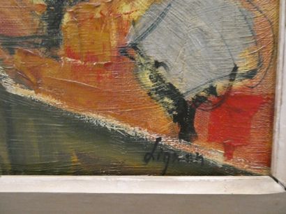 null LIGNON Bernard (1928), "Paysage de Ramatuel", huile sur toile signée en bas...