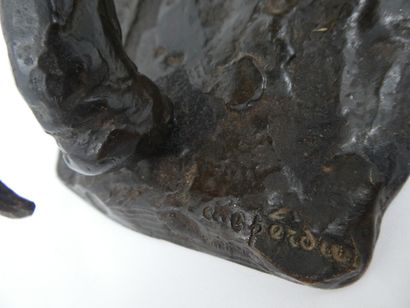 GODCHAUX Roger (1878-1958), "Eléphant d'Asie courant", épreuve en bronze à la cire...