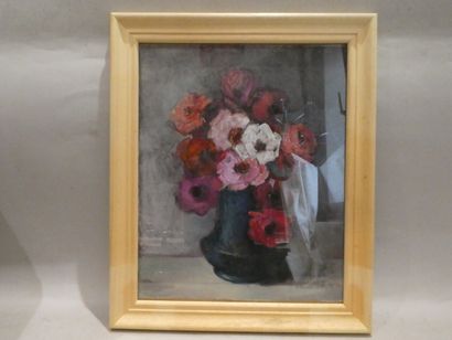 null BEAUZÉE-REYNAUD Marguerite (1894-1985) , "Bouquet d'anémones dans un vase",...