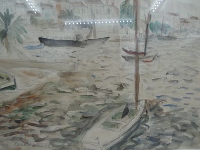 null CARADOT Louis (1896-1980), "Bord de mer" aquarelle signée en bas à gauche, 31...