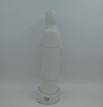 null CHINE "QUAN-Yin", grande statue en émail blanc de chine couleur ivoire, hauteur...