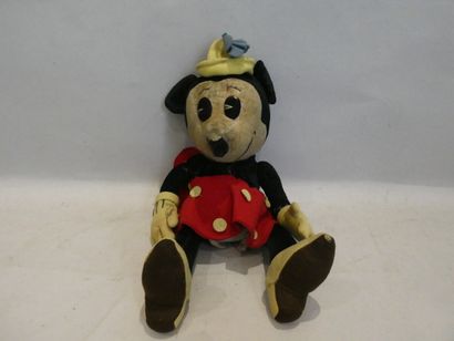 null Peluche Minnie Mouse, des années 30/40, hauteur 38 cm
