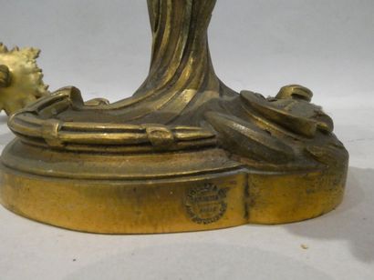 null Paire de bouts de table en bronze, style Louis XV, cachet du fondeur "Jollet...